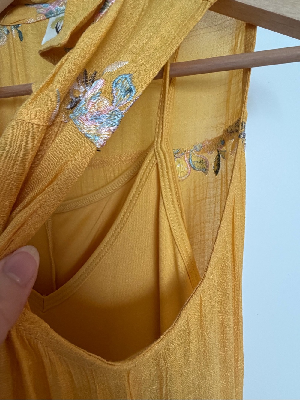 fig and flower Sleeveless Mustard Yellow Floral Maxi Dress - Picture 6 of 6